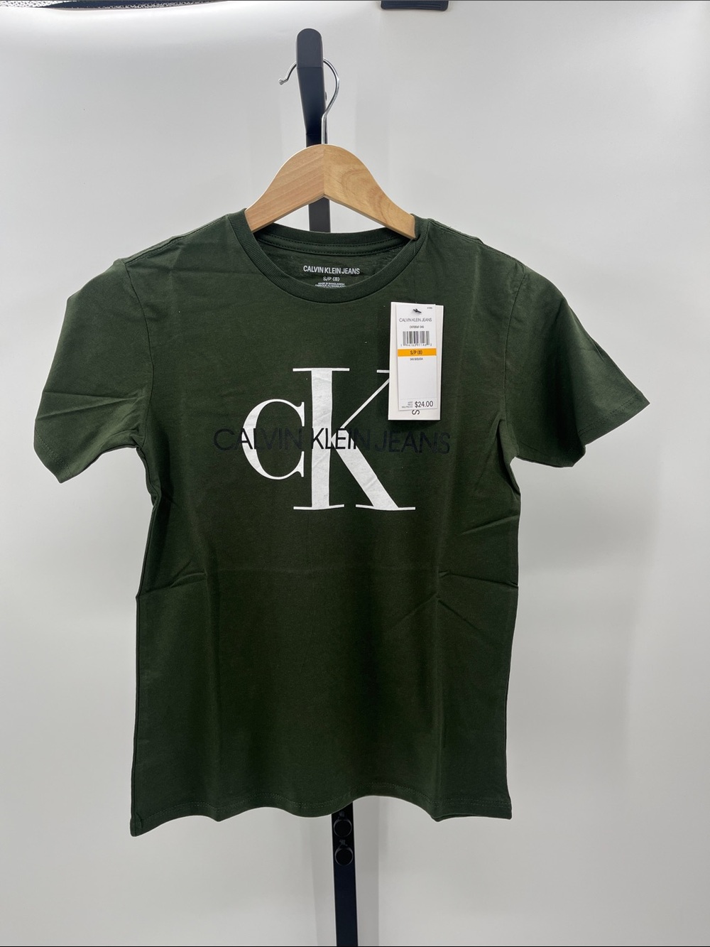 Calvin Klein Sequoia Green Short-Sleeve Logo Tee
